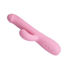 Party Up DEAN Wavy 23.8 cm Rotating Rabbit Vibrator - PINK