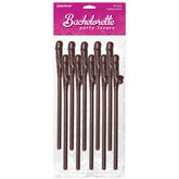 Bachelorette Party Favors - Dicky Sipping Straws - Chocolate Coloured Straws - Set of 10 - Shhh...