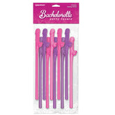 Bachelorette Party Favors - Dicky Sipping Straws - Coloured Straws - Set of 10 - Shhh...