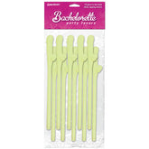 Bachelorette Party Favors - Dicky Sipping Straws - Glow in the Dark Straws - Set of 10 - Shhh...