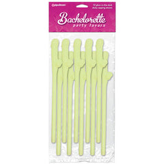 Bachelorette Party Favors - Dicky Sipping Straws - Glow in the Dark Straws - Set of 10 - Shhh...
