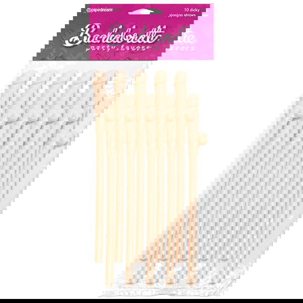 Bachelorette Party Favors - Dicky Sipping Straws - Straws - Set of 10 - Shhh...