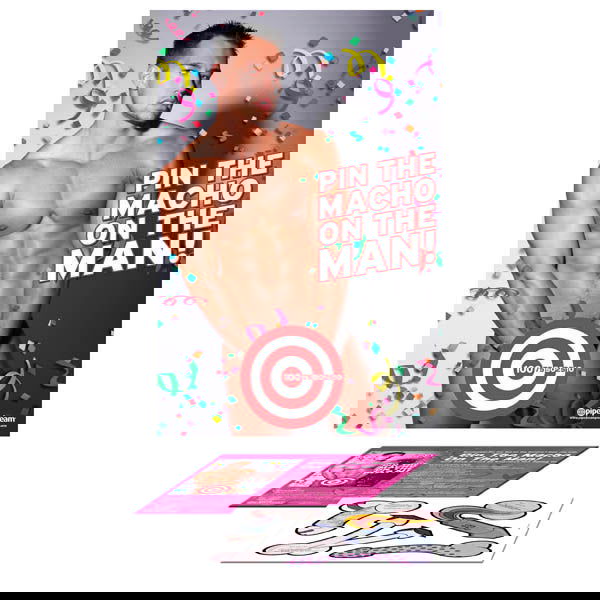 Bachelorette Party Favors Pin The Macho On The Man - Party Game - Shhh...