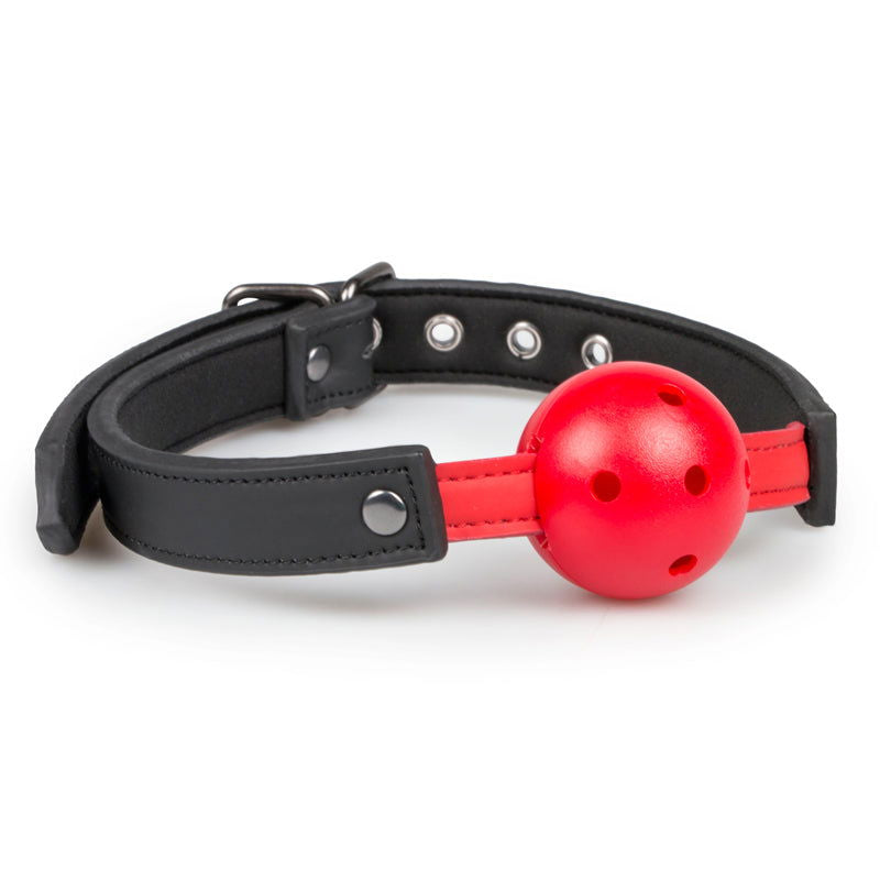 Ball Gag with PVC Ball - Red & Black breathable - Shhh...