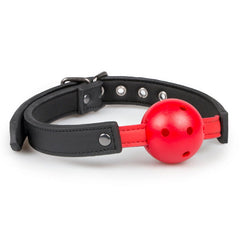Ball Gag with PVC Ball - Red & Black breathable - Shhh...