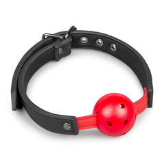 Ball Gag with PVC Ball - Red & Black breathable - Shhh...