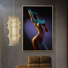 Beautiful slim woman shrouding breasts. Printed on quality art paper. - Shhh...