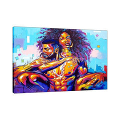 Black King And Queen Of Africa Oil Painting print on canvas 1 of 3 - Shhh...