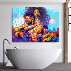 Black King And Queen Of Africa Oil Painting print on canvas 1 of 3 - Shhh...