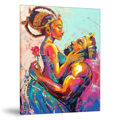 Black King And Queen Of Africa Oil Painting print on canvas 2 of 3 - Shhh...