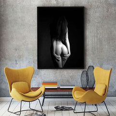 Black and White Nude Woman. Glamour photography printed on canvas - Shhh...