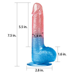 Dazzle Studs Dildo 7.5in Pink/Blue - Shhh...