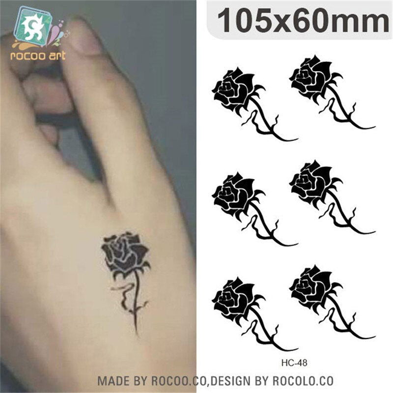 Body Art Sex waterproof temporary tattoos Black Rose - Shhh...