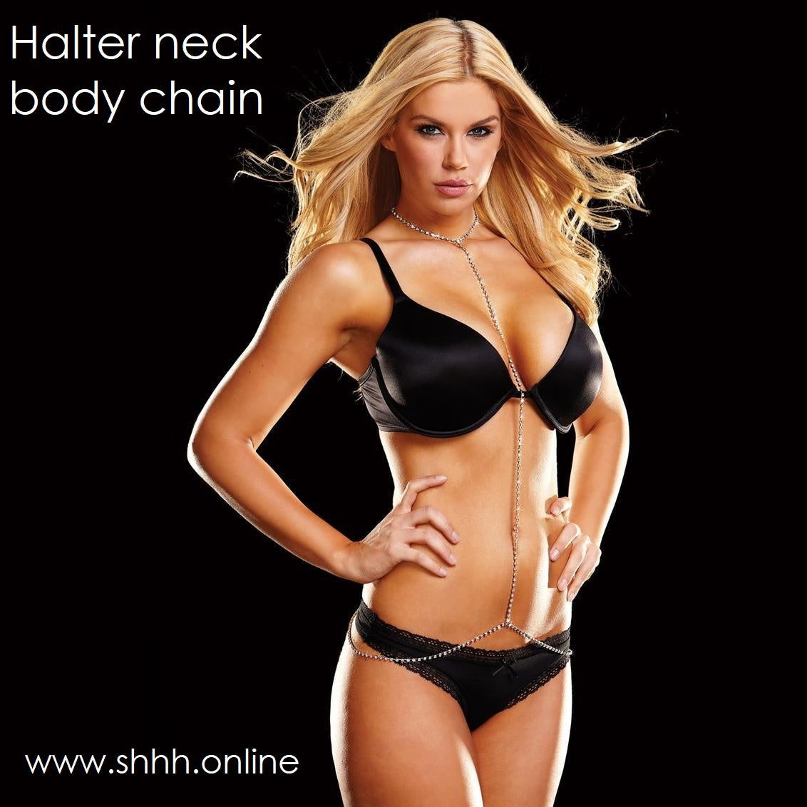 Body Chain halter neck in Rhinestone - Shhh...