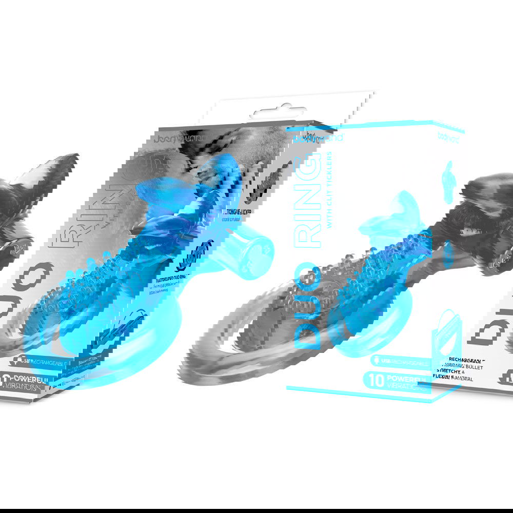 Bodywand Rechargeable Duo Ring with Clit Tickler - Shhh...