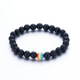 Bracelet LGBT Pride Unisex beaded bracelet Onyx black or Marble white - Shhh...
