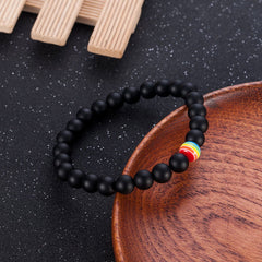 Bracelet LGBT Pride Unisex beaded bracelet Onyx black or Marble white - Shhh...