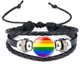 Bracelet LGBT Pride Unisex in braided leather - 9 variants - Shhh...