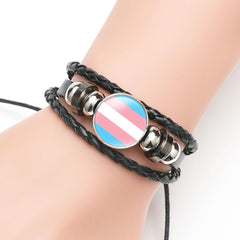Bracelet LGBT Pride Unisex in braided leather - 9 variants - Shhh...