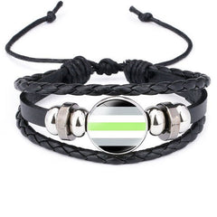 Bracelet LGBT Pride Unisex in braided leather - 9 variants - Shhh...