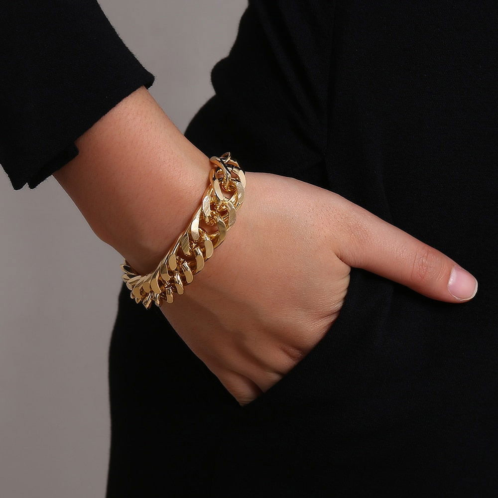 Bracelet chunky gold or silver links - Shhh...