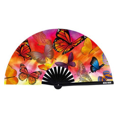 Butterfly Garden Blacklight Folding Fan - Shhh...