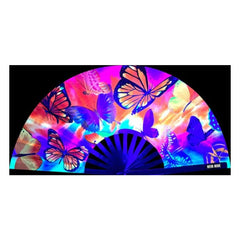 Butterfly Garden Blacklight Folding Fan - Shhh...