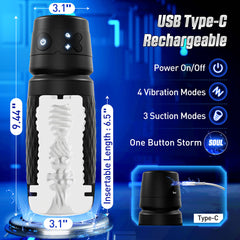 CyberSkin B-Warrior USB Rechargeable Sucking & Vibrating Auto Masturbator