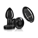 Cheeky Charms GUNMETAL Rechargeable Vibrating Metal Butt Plug w Remote Small - Shhh...
