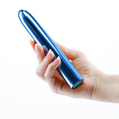 Chroma 17 cm USB Rechargeable Smooth Basic Vibrator - Metallic Blue - Shhh...