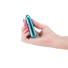Chroma Petite 8.7 cm USB Rechargeable Bullet Vibrator - BLUE - Shhh...