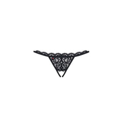 Crotchless Lace Thong 831 Black - 2 sizes - Shhh...