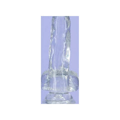 Crystal Dildo w Balls 8in Clear - Shhh...