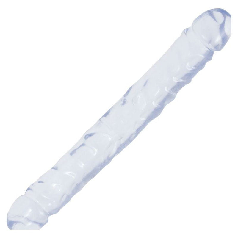 Crystal Jellies 12 in Jr. Double Dong - Blue Clear - Shhh...