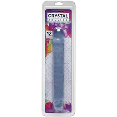 Crystal Jellies 12 in Jr. Double Dong - Blue Clear - Shhh...