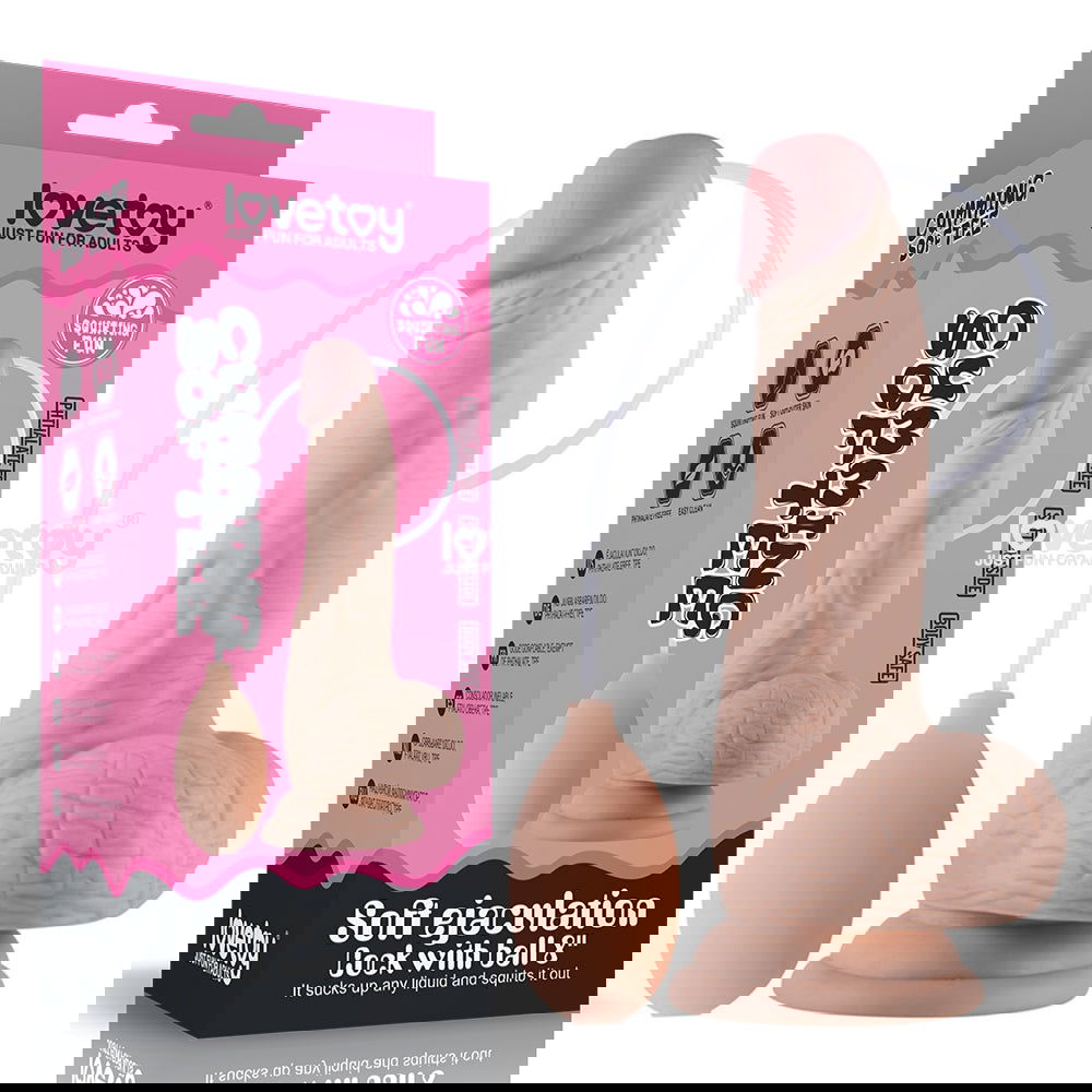 Cumming Softee Soft Ejaculation Cock 8'' with Balls - Shhh...