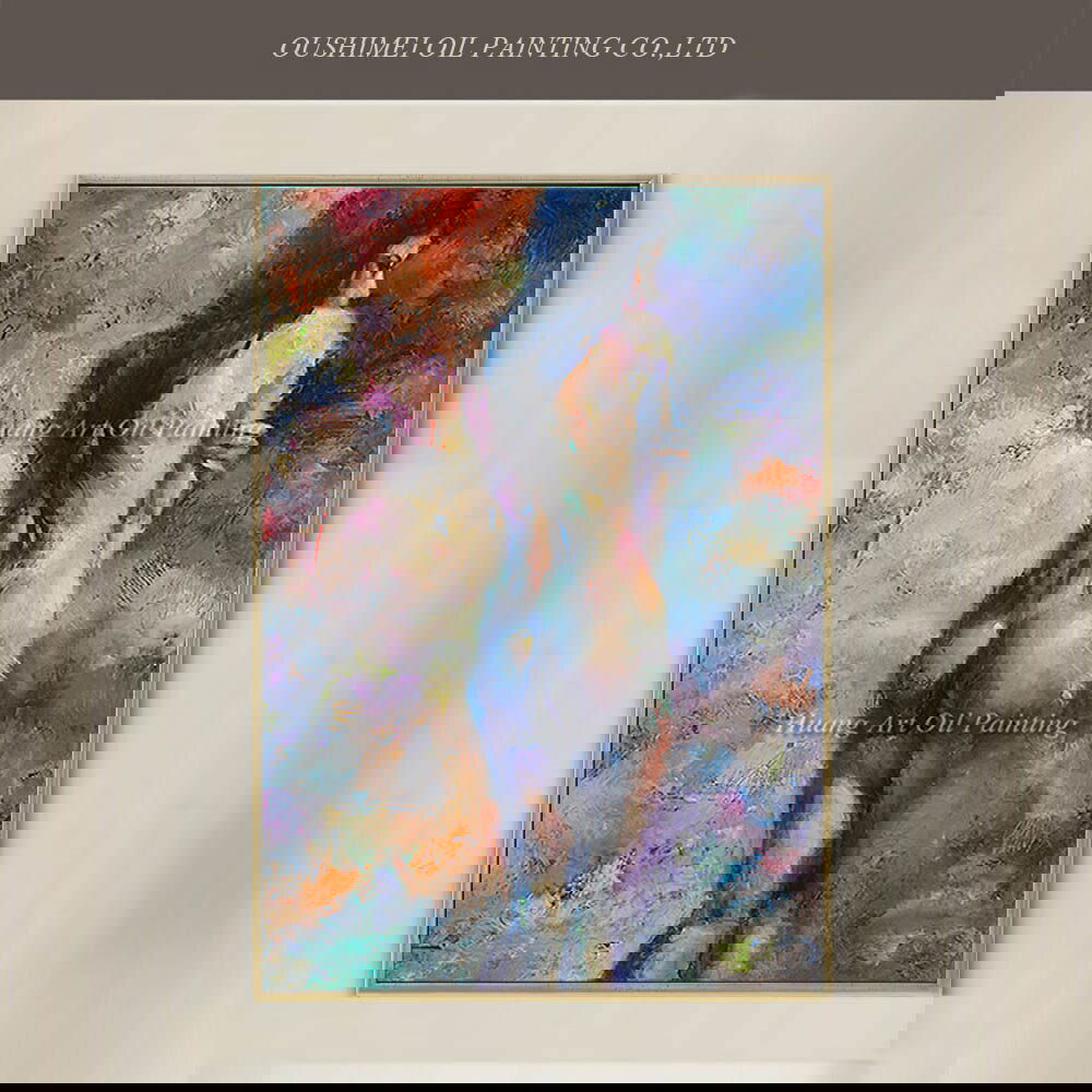 Depiction of a vulnerable young woman. Oil on canvas print - Shhh...