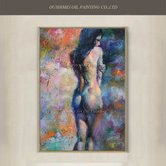 Depiction of a vulnerable young woman. Oil on canvas print - Shhh...