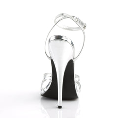 Domina 108 Sandal with 6 inch heel - Silver Metallic - Shhh...