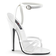 Domina 108 Sandal with 6 inch heel - White Patent - Shhh...