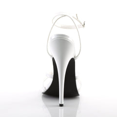 Domina 108 Sandal with 6 inch heel - White Patent - Shhh...