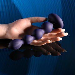 Evolved PLEASURE ORBIT - Navy 17.8 cm USB Rechargeable Twirling & Vibrating Anal Beads with Remote