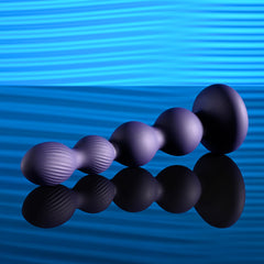 Evolved PLEASURE ORBIT - Navy 17.8 cm USB Rechargeable Twirling & Vibrating Anal Beads with Remote