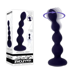 Evolved PLEASURE ORBIT - Navy 17.8 cm USB Rechargeable Twirling & Vibrating Anal Beads with Remote