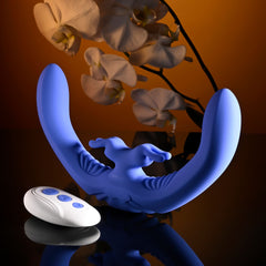 Evolved LOVEBIRDS - 20.8 cm USB Rechargeable Double-Ended Rabbit Vibrator with Remote