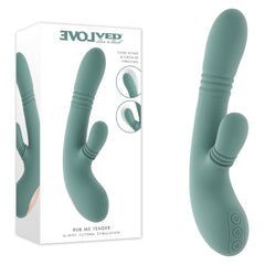 Evolved RUB ME TENDER - Green USB Rechargeable Gyrating & Thrusting Rabbit Vibrator