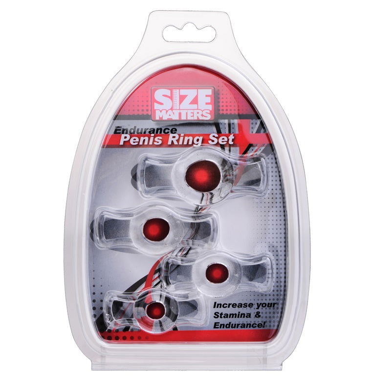Endurance Clear 4 Ring Penis Set - Shhh...