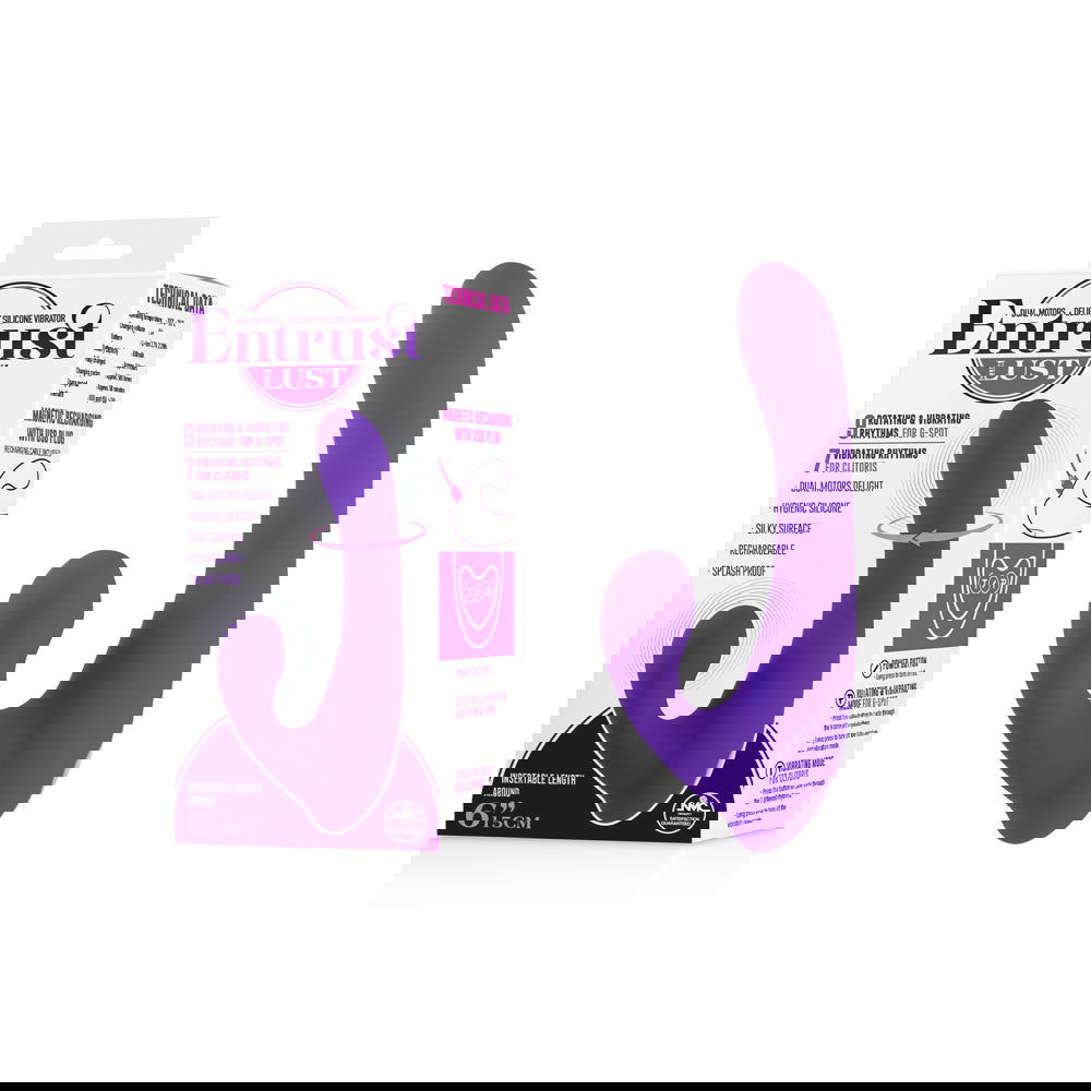 Entrust With Lust 15cm Dual Motor G-Spot & Clit Vibrator - Purple - Shhh...