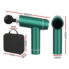 Everfit 30 Speed Massage Gun 6 Head Vibration Muscle Massager Percussion Relief Green - Shhh...
