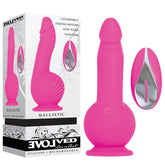 Evolved Ballistic 19 cm Rechargeable Vibrating Dong with Balls Motor & Remote - Shhh...